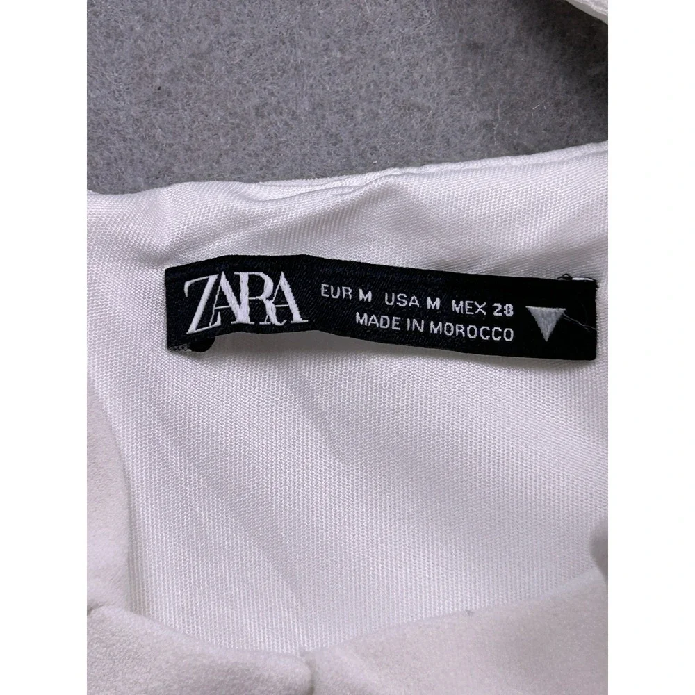 Zara Mini Dress Textured White M Womens